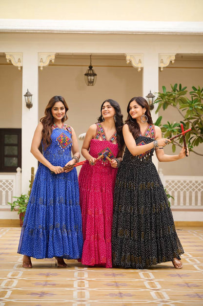 Navratna Raas  Beautifully  Bandhani Fusion Gown