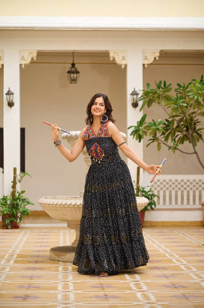 Navratna Raas  Beautifully  Bandhani Fusion Gown