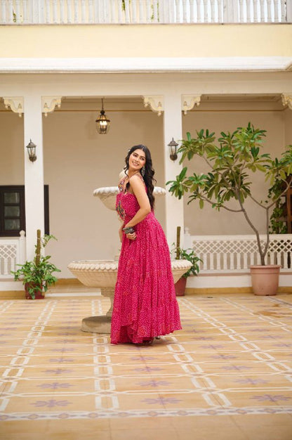 Navratna Raas  Beautifully  Bandhani Fusion Gown