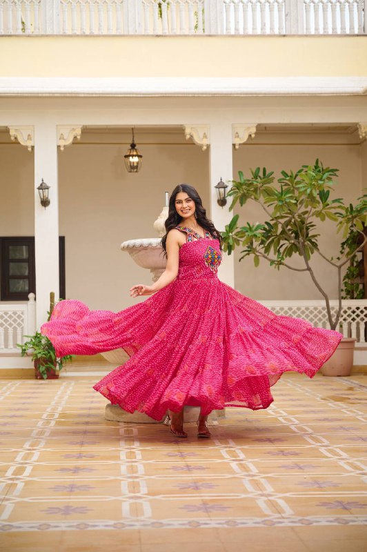 Navratna Raas  Beautifully  Bandhani Fusion Gown