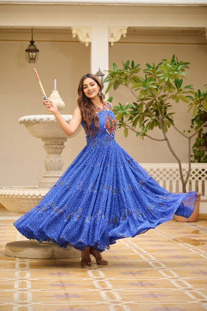 Navratna Raas  Beautifully  Bandhani Fusion Gown
