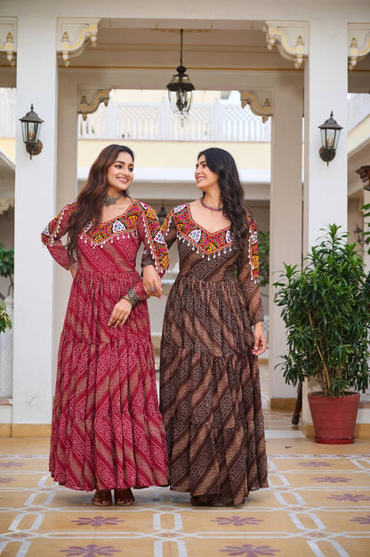 Ravya Garba Glamour Mirror And Bandhani Magic Gown