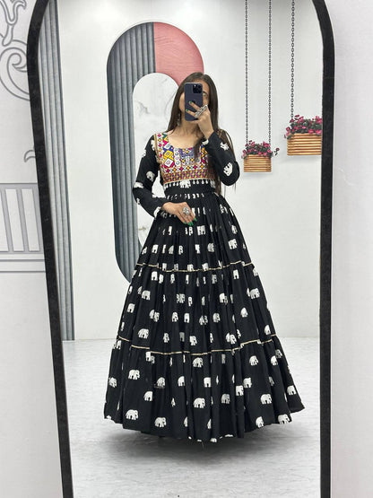 Vedika  Designer  Elephant Tales Gamathi Work Garba Gown