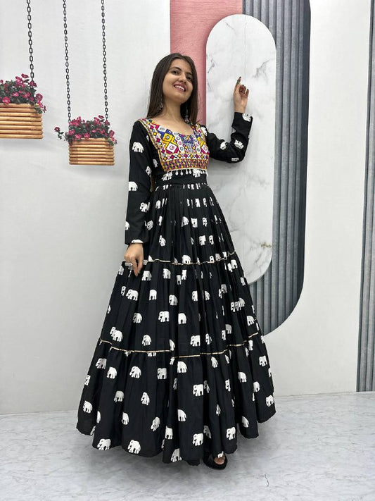 Vedika  Designer  Elephant Tales Gamathi Work Garba Gown
