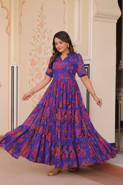 Mehrvi Magic Royal Bloom Readymade  Gown