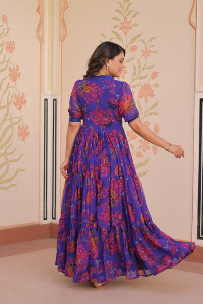 Mehrvi Magic Royal Bloom Readymade  Gown