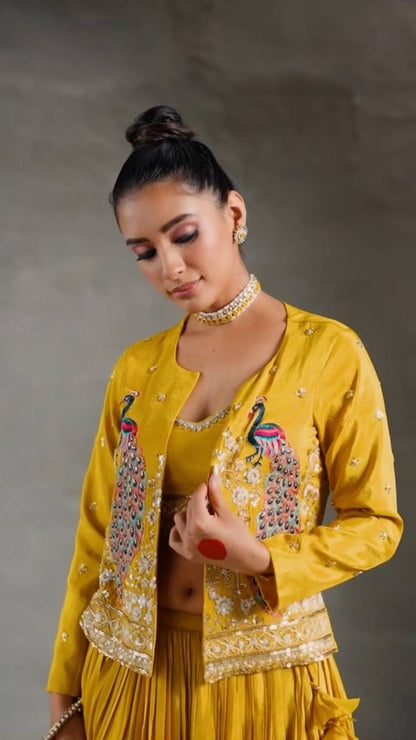 Mayuri Magic: Peacock-Inspired Crop Top