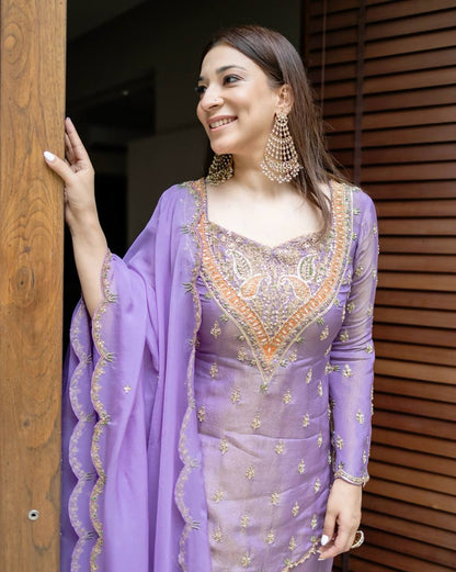 Aayat’s Lavender Zardosi Glamour Sharara Set