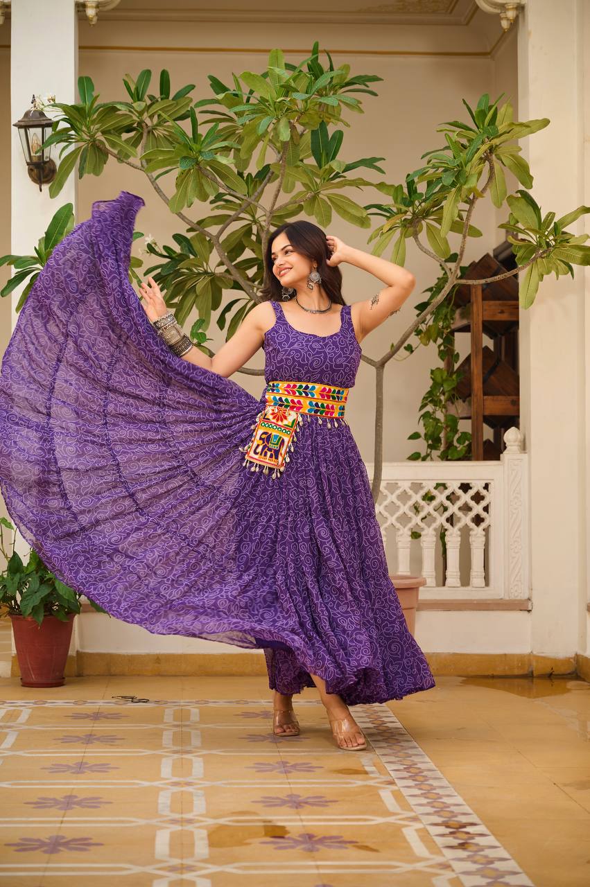 Festive Fiesta Multicolour Garba Gown Set