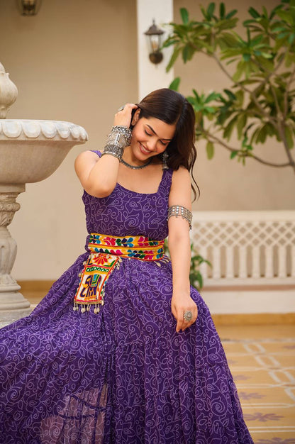 Festive Fiesta Multicolour Garba Gown Set