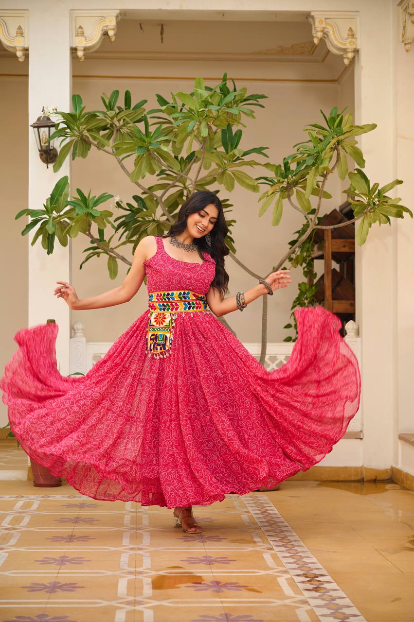 Festive Fiesta Multicolour Garba Gown Set