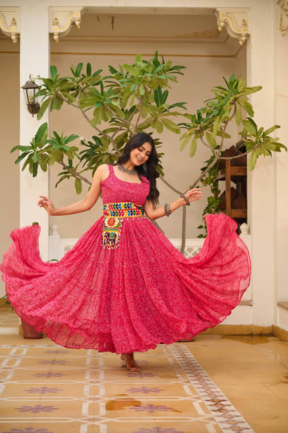 Festive Fiesta Multicolour Garba Gown Set
