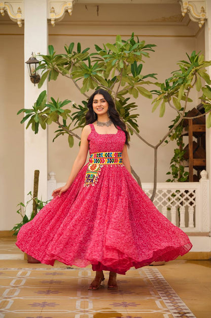 Festive Fiesta Multicolour Garba Gown Set