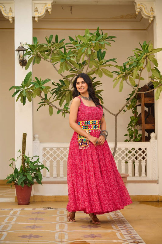 Festive Fiesta Multicolour Garba Gown Set