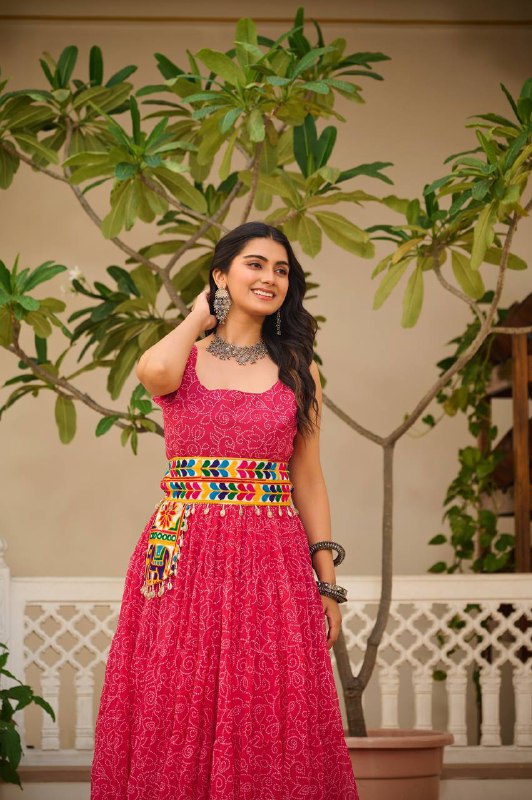 Festive Fiesta Multicolour Garba Gown Set