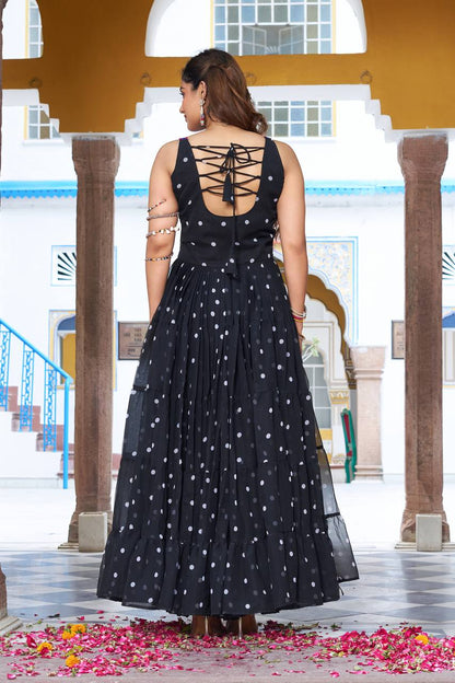 Navratri Glow Mirror Work Gown