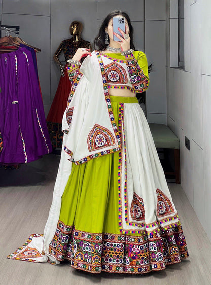 Navrang Twirl Mirror Work Traditional Festival Lehenga Set