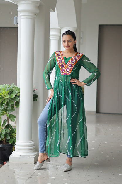 Bandhej Beauty Festive Fusion   Leheriya Print Kurti