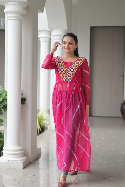 Bandhej Beauty Festive Fusion   Leheriya Print Kurti