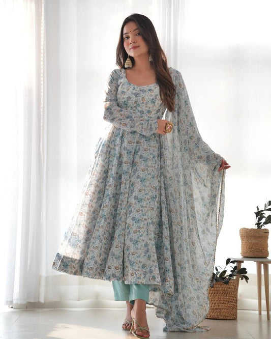 Vyara pure Micreo  Cotton  Anarkali  Set