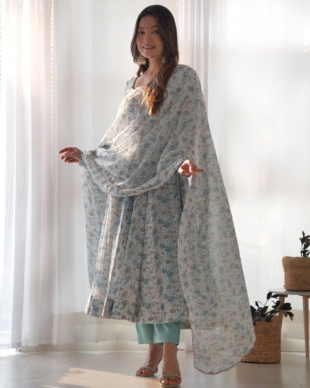 Vyara pure Micreo  Cotton  Anarkali  Set