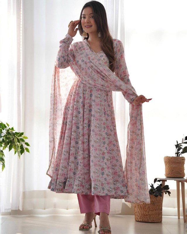 Vyara pure Micreo  Cotton  Anarkali  Set