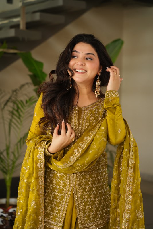 Siyaahi  Festive Glam   Embroidered Jacket Style Palazzo Suit