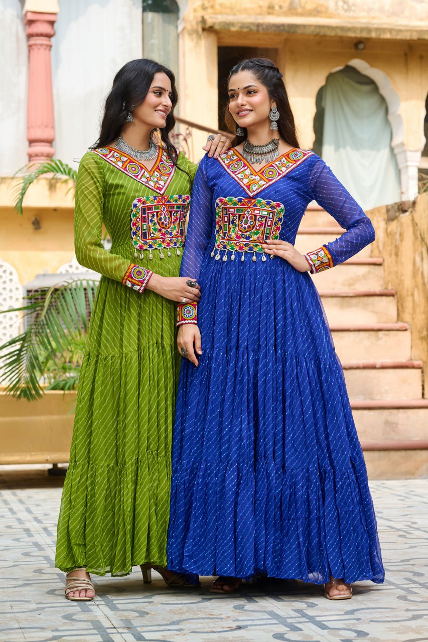 Garba Glow Multicolor Navratri Gown