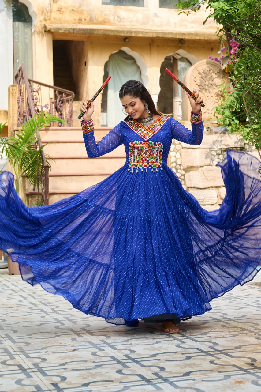 Garba Glow Multicolor Navratri Gown