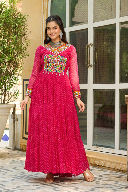 Garba Glow Multicolor Navratri Gown