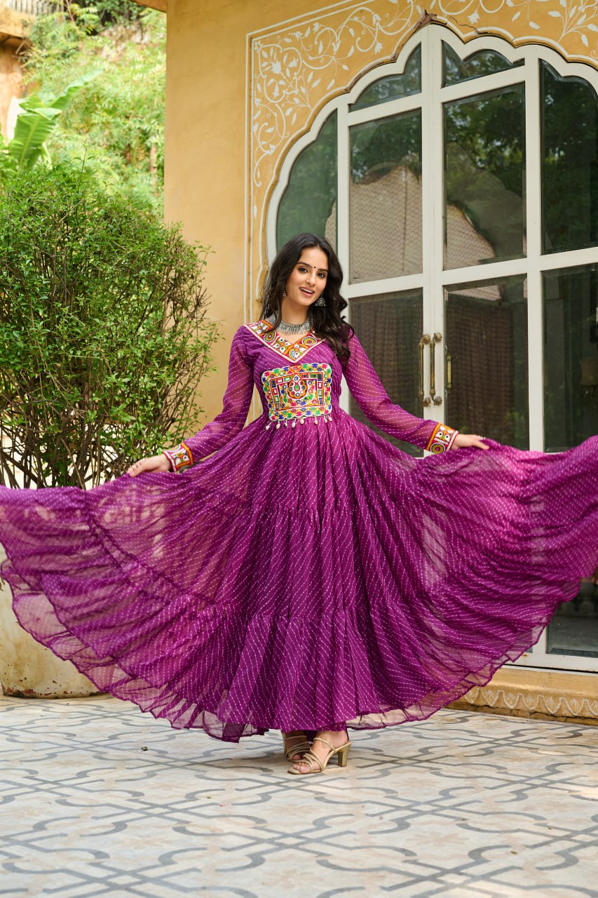 Garba Glow Multicolor Navratri Gown