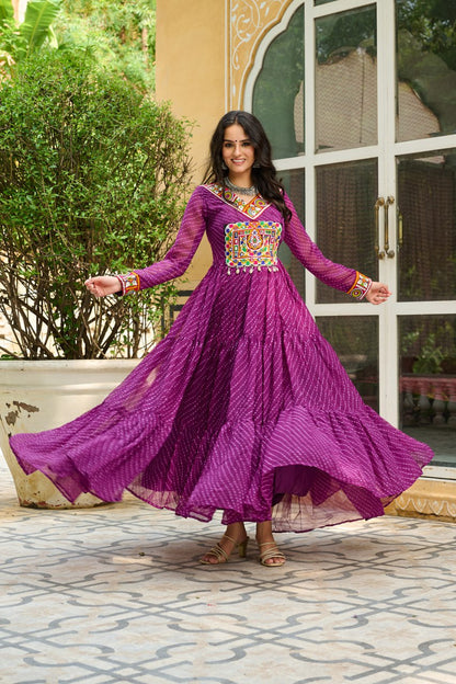 Garba Glow Multicolor Navratri Gown