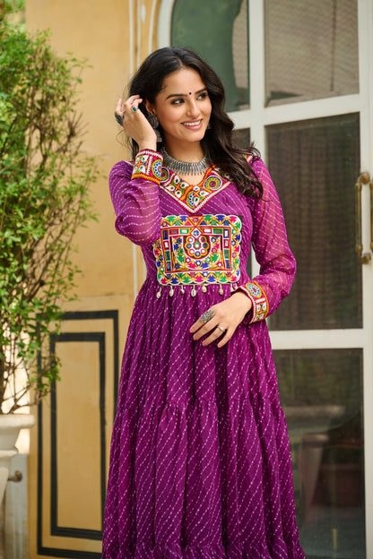 Garba Glow Multicolor Navratri Gown