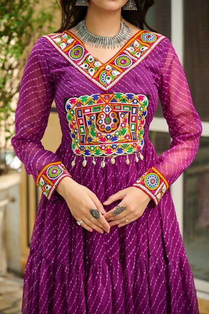Garba Glow Multicolor Navratri Gown