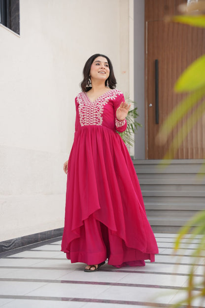 Zaafira  Royal Charm   Purple & Pink Ethnic Long Gown