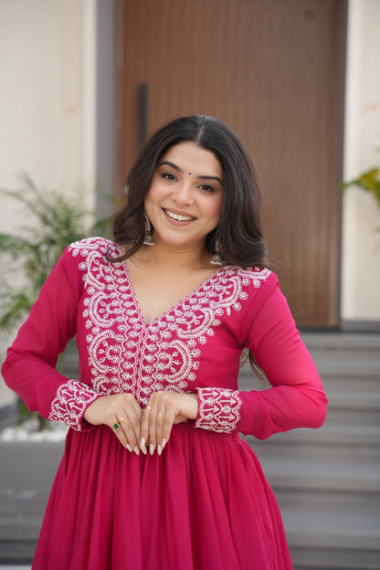 Zaafira  Royal Charm   Purple & Pink Ethnic Long Gown