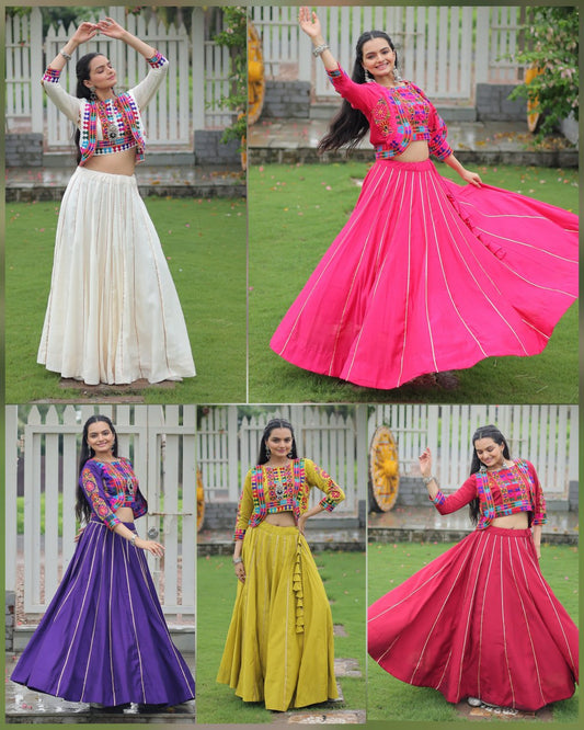 Dandiya Dhamaka  Multicolor Gota-Patti Lace  Lehenga Top
