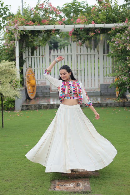 Dandiya Dhamaka  Multicolor Gota-Patti Lace  Lehenga Top