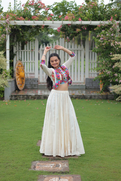 Dandiya Dhamaka  Multicolor Gota-Patti Lace  Lehenga Top