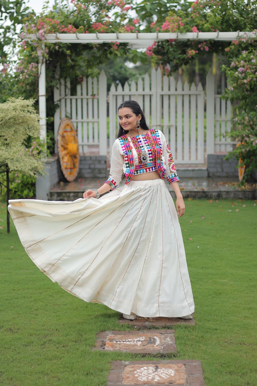 Dandiya Dhamaka  Multicolor Gota-Patti Lace  Lehenga Top