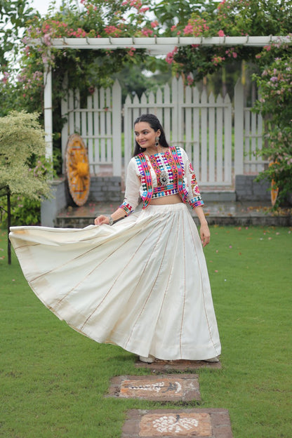 Dandiya Dhamaka  Multicolor Gota-Patti Lace  Lehenga Top