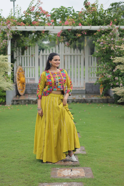 Dandiya Dhamaka  Multicolor Gota-Patti Lace  Lehenga Top