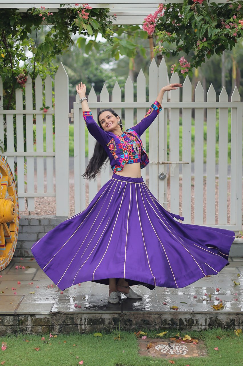 Dandiya Dhamaka  Multicolor Gota-Patti Lace  Lehenga Top