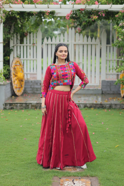 Dandiya Dhamaka  Multicolor Gota-Patti Lace  Lehenga Top