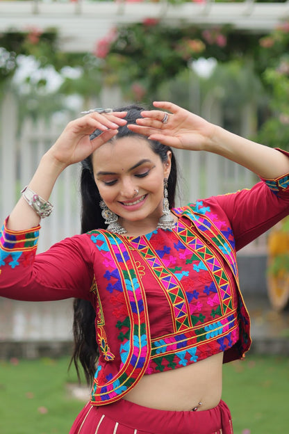 Dandiya Dhamaka  Multicolor Gota-Patti Lace  Lehenga Top