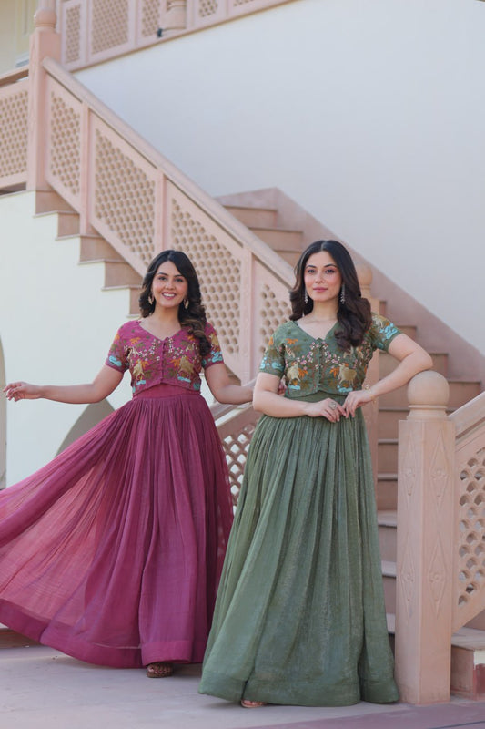 Saanvi’s Royal Bloom  Festive Gown