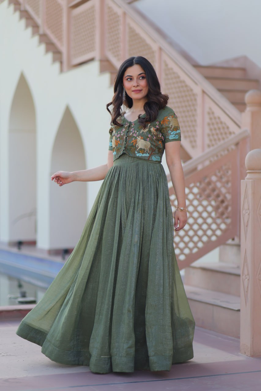 Saanvi’s Royal Bloom  Festive Gown