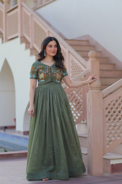 Saanvi’s Royal Bloom  Festive Gown