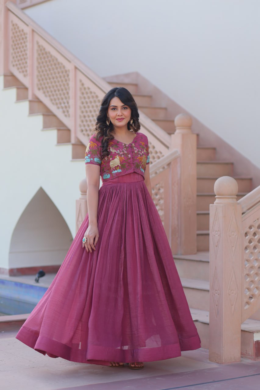 Saanvi’s Royal Bloom  Festive Gown