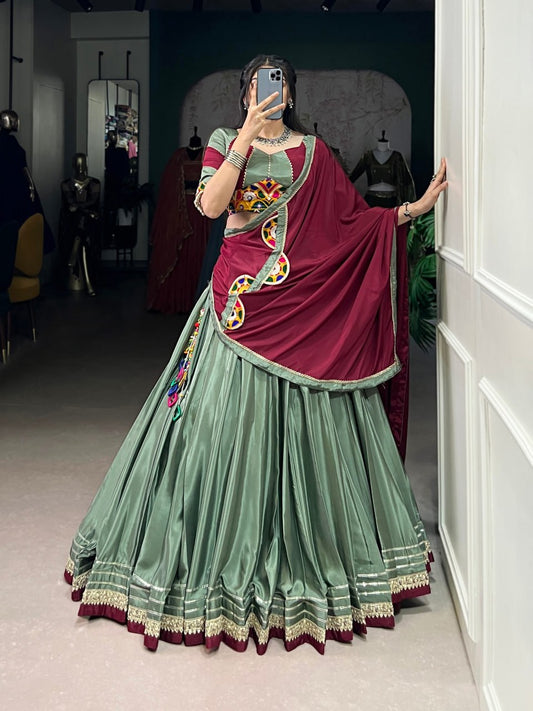 Naisha in Patola Grace   Gamthi Work Navratri Lehenga Set